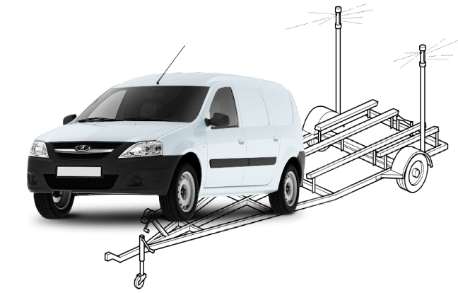 Лада Ларгус с полуприцепом